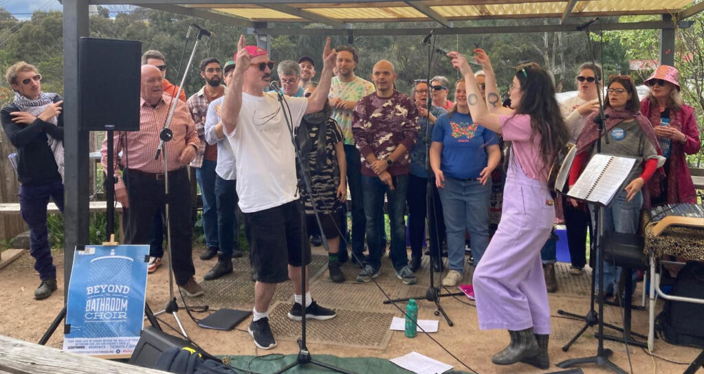 Rusty and Loz leading the choir